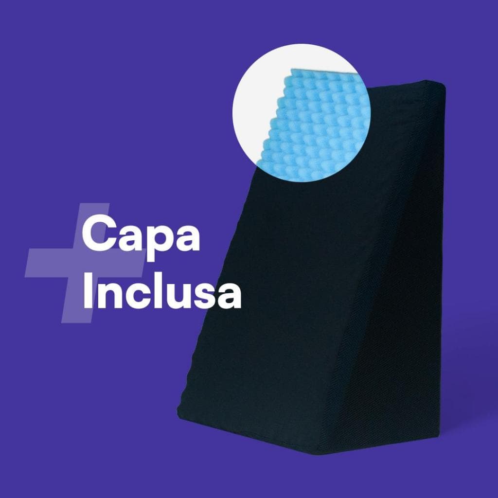 Encosto Triangular Travesseiro Pós Ortopédico Almofada Terapêutica Espuma com capa 65x45x30