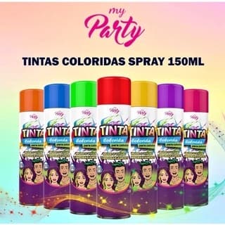 TINTA SPRAY TEMPORARIA PARA CABELO FESTA- CARNAVAL MY PARTY 150ml COM 02 UNIDADES.