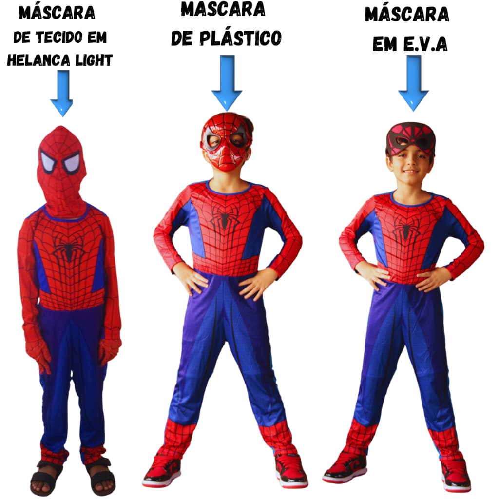 Fantasia infantil spideman Homem Aranha Festa de Aniversário Carnaval e Halloween com envio Rápido