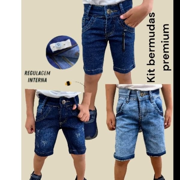KIT 3 Bermudas Premium Com Regulagem