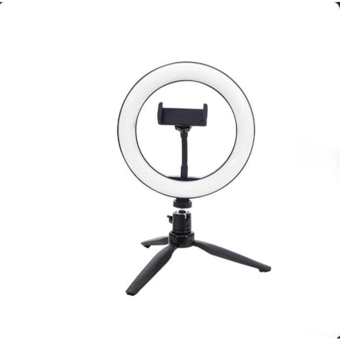 Ring Light Mesa Iluminador Pequena Tripé 16cm Suporte Para Celular e 360° De Luz