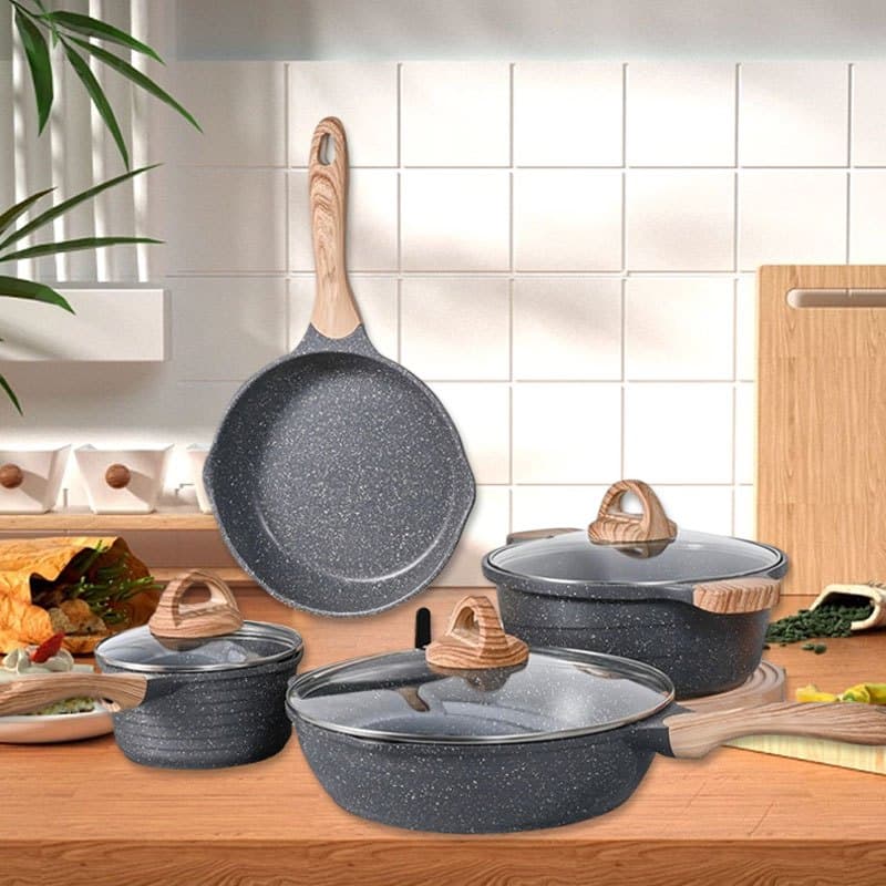 Conjunto de 4 peças de frigideiras antiaderentes utensílios de cozinha, frigideiras antiaderentes