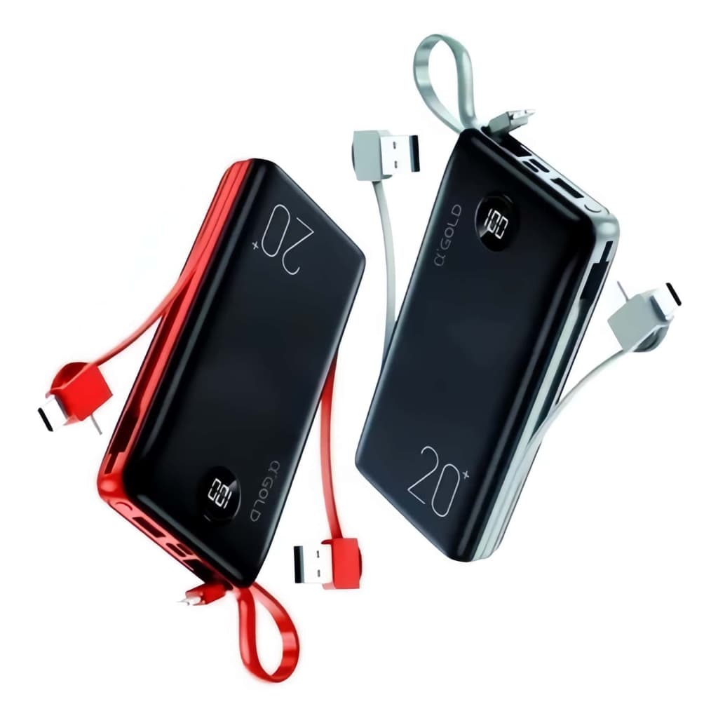 Power Bank Carregador Portátil 20.000mAh Digital compatível com iPhone e Samsung