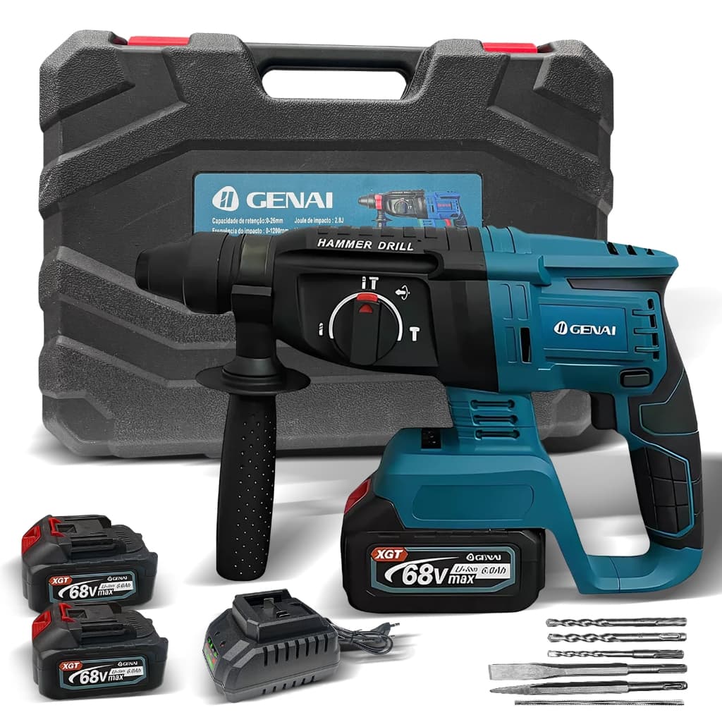 21V/68V Martelete Furadeira rompedor eletrico profissional 600w Martelo de impacto Rompedor Com 2 Baterias