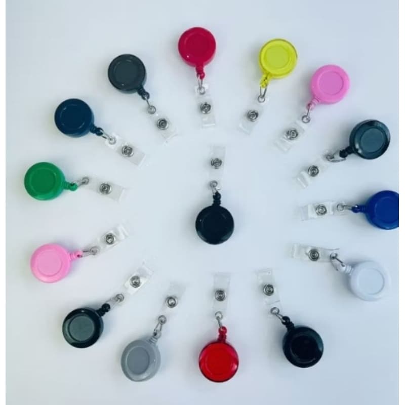Kit com 12 unidades de Porta crachá Retrátil Puchador Roller clip/porta crachá