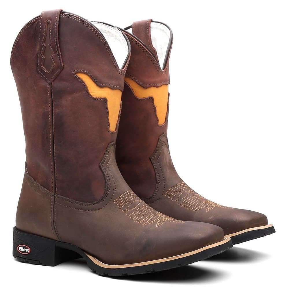 Bota Texana Masculina Buffalo Marrom Max Premium
