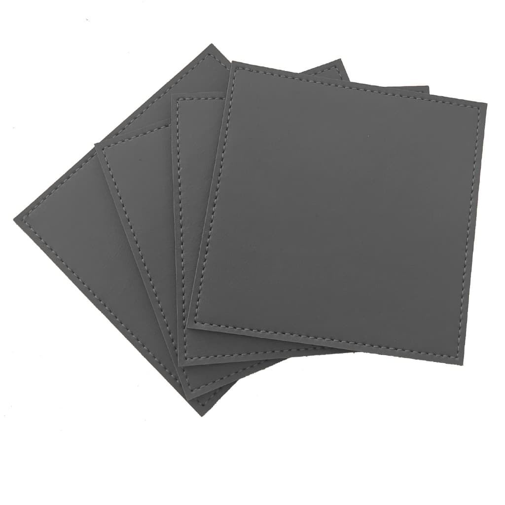 Kit Porta Copo em Couro Sintético Cinza Escuro