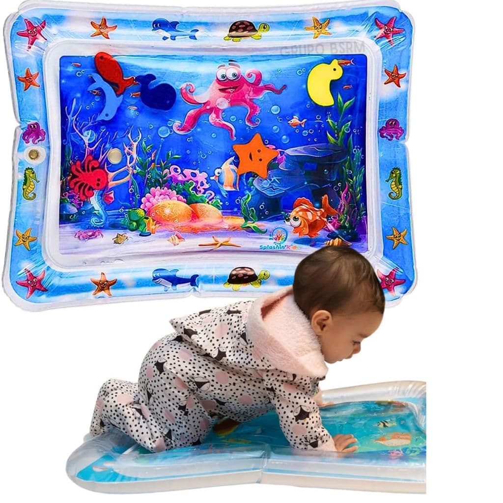 Tapete Bebe Interativo Atividades Sensorial Inflavel com Água para Criança Almofada Infantil Tummy Time Bebê