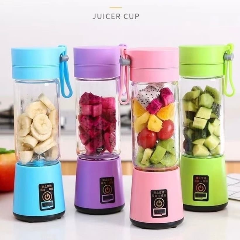 Mini Liquidificador Portátil Recarregável USB 6 Lâminas Copo Mixer Sucos e Vitaminas
