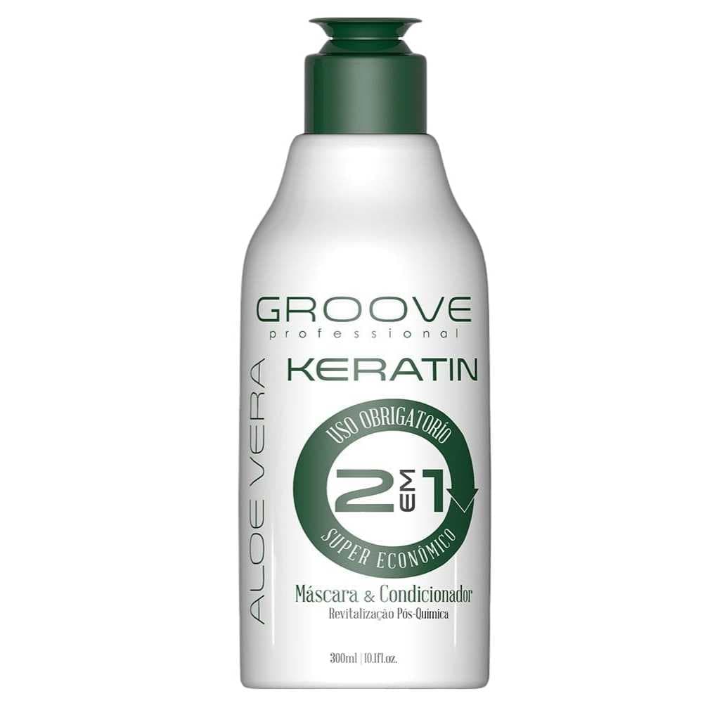 Condicionador Pós Química 2 em 1 Aloe Vera e Keratin Groove 300ml - Hidratação e Reparação