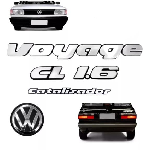 Kit 5 pçs Emblemas Voyage Cl 1.6 Catalisador. - Quadrado 1991 À 96