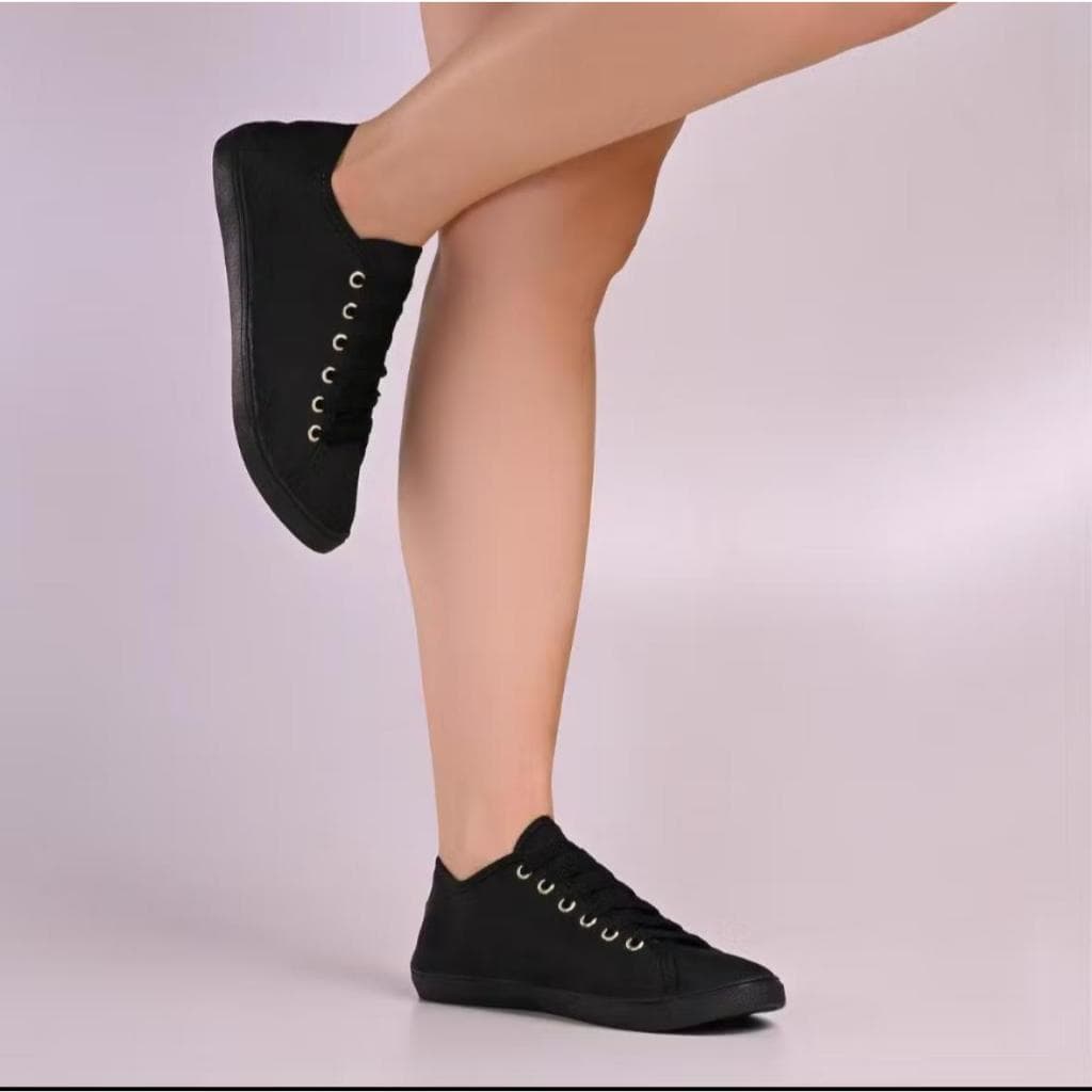 TÊNIS CASUAL MASCULINO/FEMININO PRETO/PRETO
