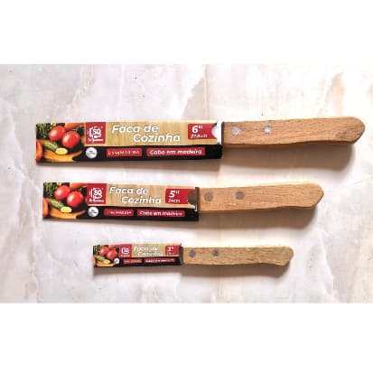 Kit 3 facas SQ cozinha multiuso, maior -27,8cm, media -24cm, pequena -17cm