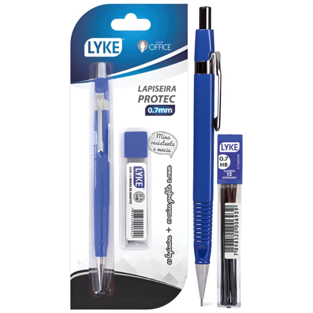 Lapiseira Técnica Protec 0.7mm Com Tubo Refil De Grafite