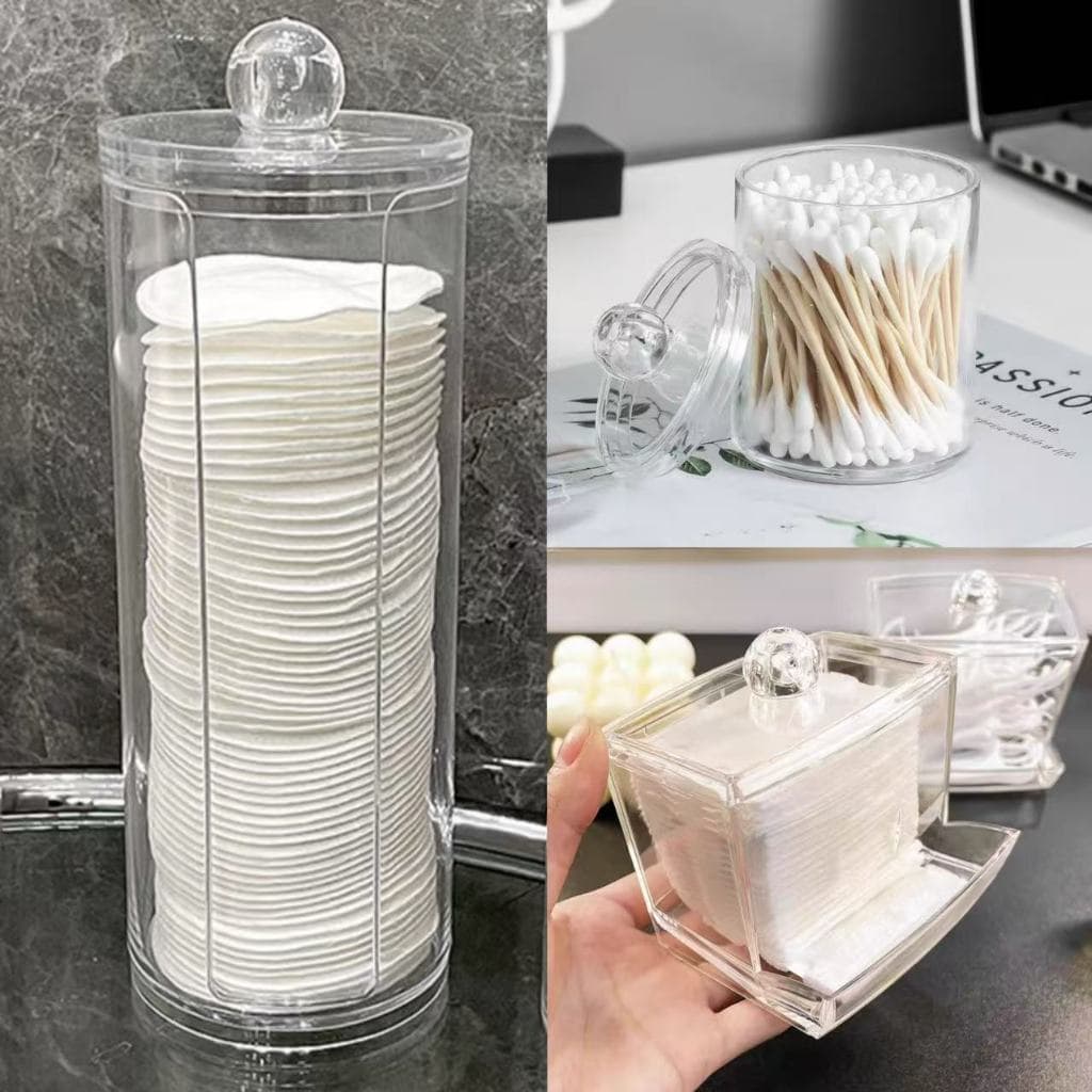 Organizador Acrilico Porta Algodão E Cotonete E Fio dental kit 3 em 1 Mutifuncional