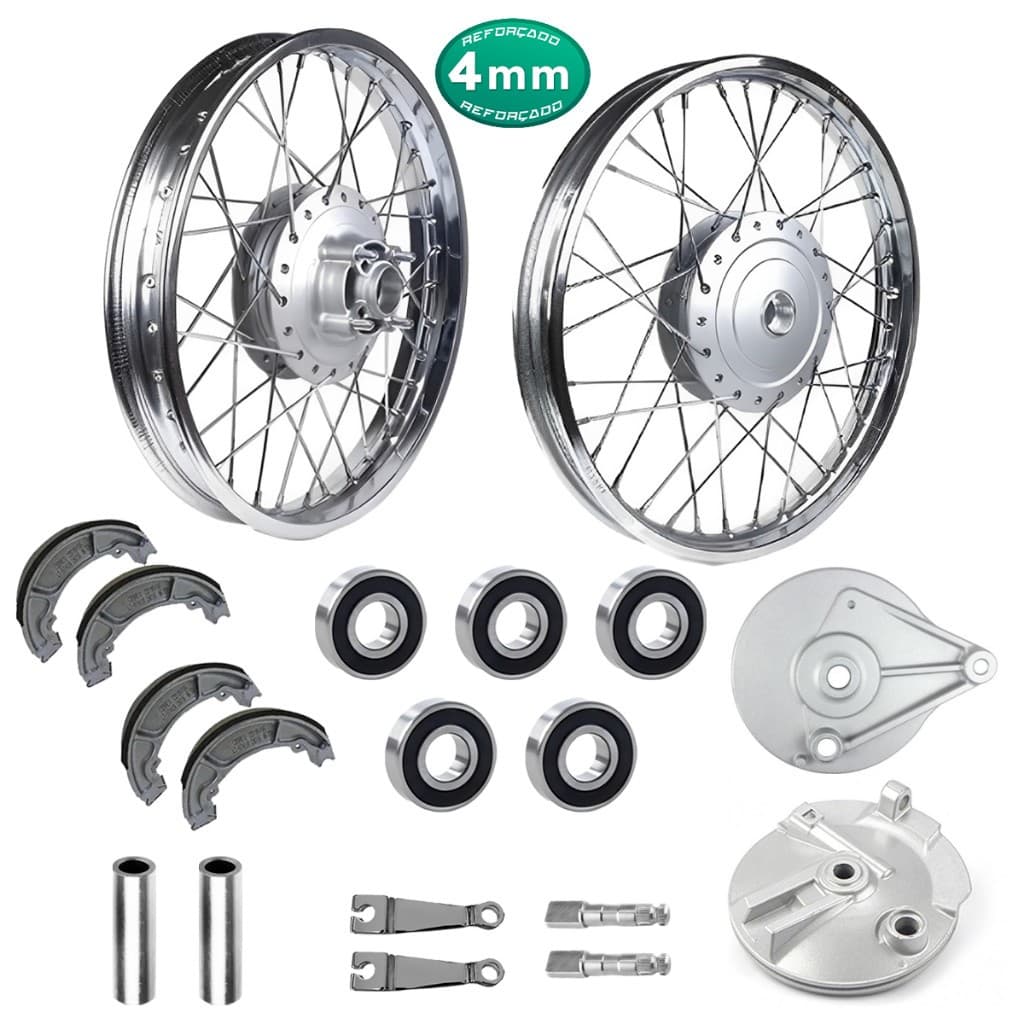 Par Aro Roda Raio 4mm ou Inox Tambor Cg Fan 125 09/18 Espelhos / Rolamento