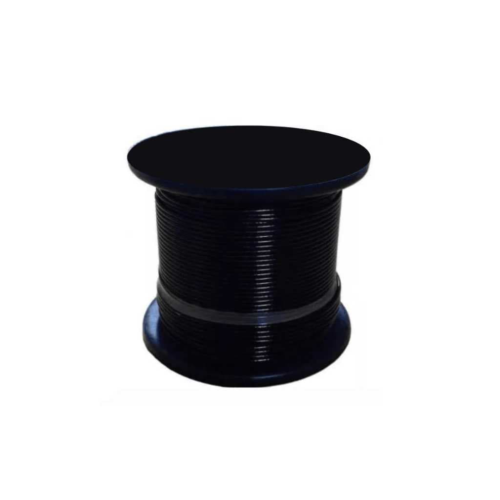 100 Metros Cabo Aço Revestido Pvc Preto Para Academia 1/8 X 4,8 Mm 6x7 af
