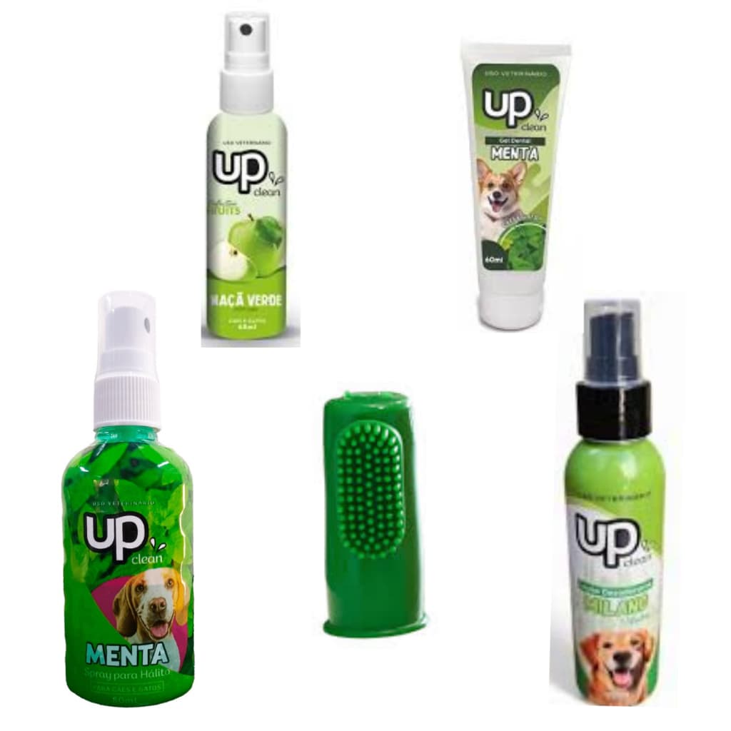 kit loção desodorante + gel dendel menta + perfume maça verde + spray menta de brinde dedeira UP