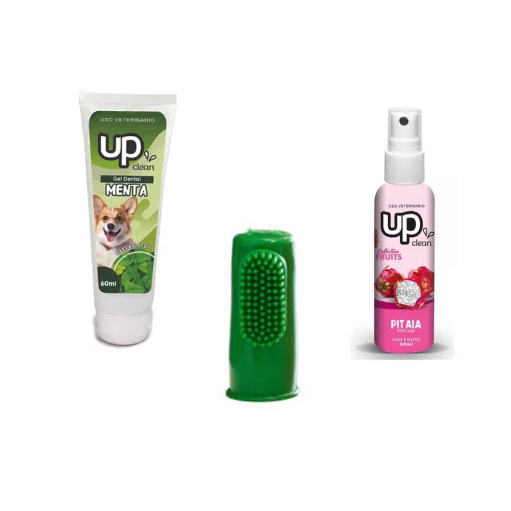 kit gel dental menta + perfume pitaia + dedeira dental