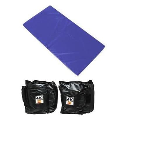 Kit –  PAR Caneleira 3kg + Colchonete 90x40cm - Azul