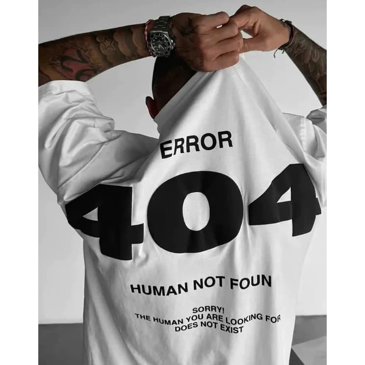 Camiseta Oversized Streetwear Human Not Found 100% Algodão P ao G3 Fio 30.1 Style