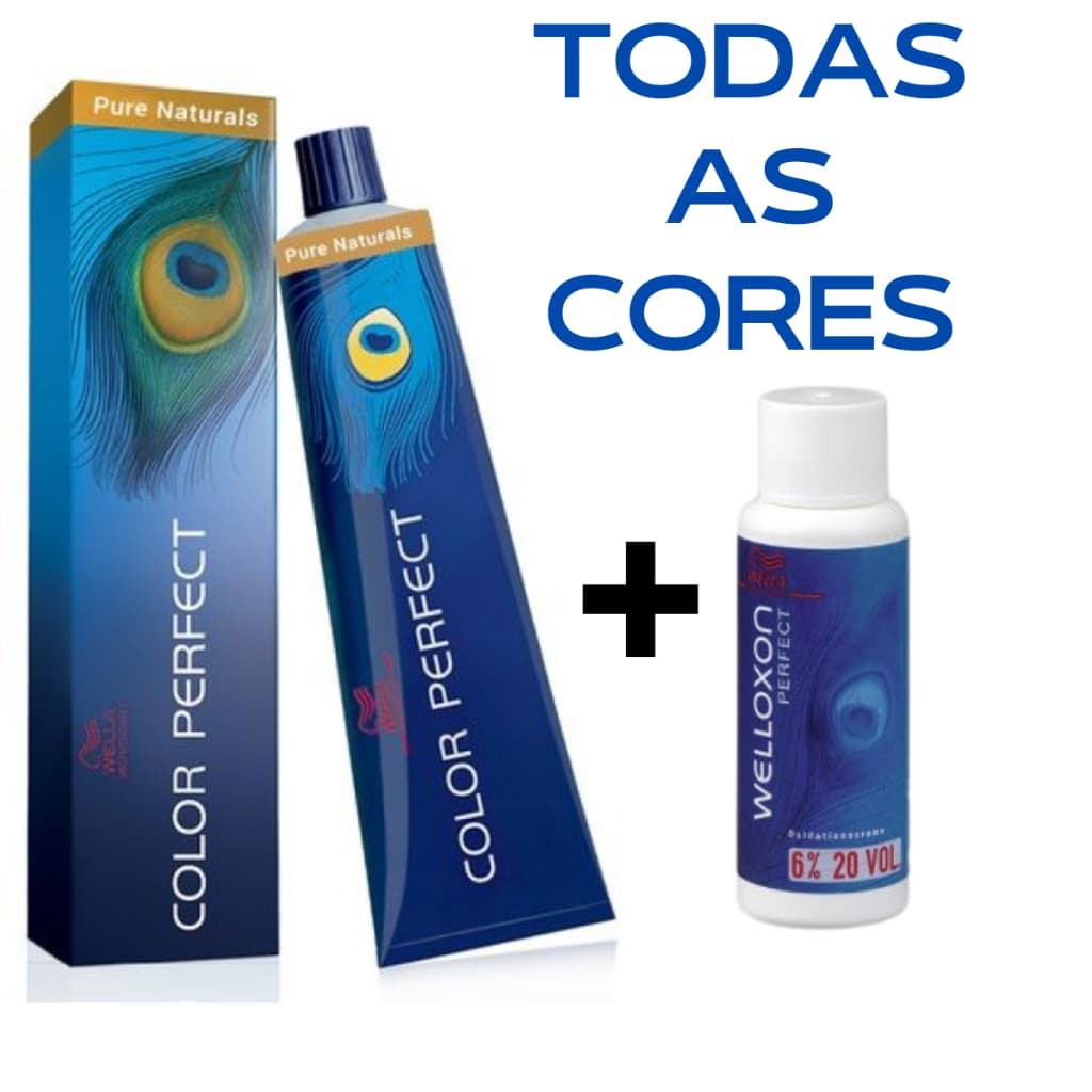 Kit Color Perfect 60g + Welloxon 20 vol. 60ml Wella Professionals escolher Cores