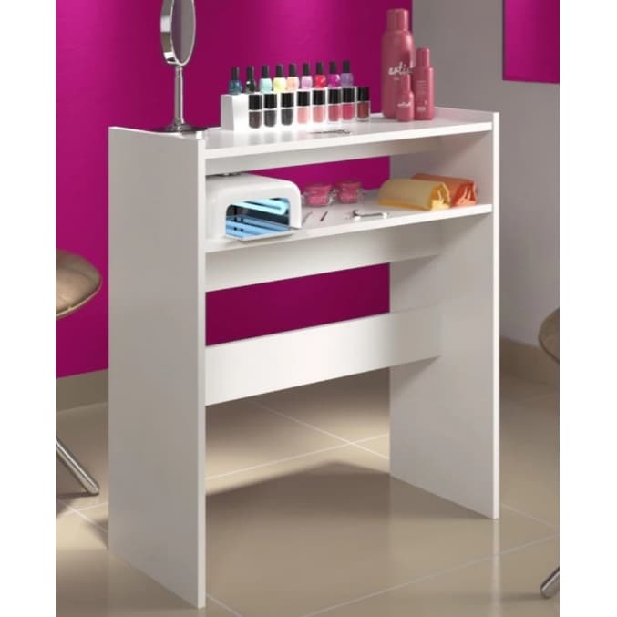 Mesa P/ Manicure Carrinho Auxiliar Prateleira De Esmaltes