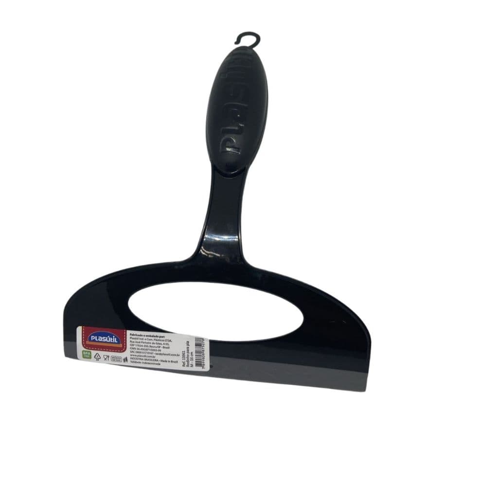 Rodinho de Pia Preto 16cm - Plástico Resistente com Borracha para Limpeza de Pias, Vidros e Bancadas