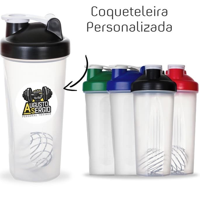 Coqueteleira Shake 600ml Personalizada ( pacote com 3 unidades )