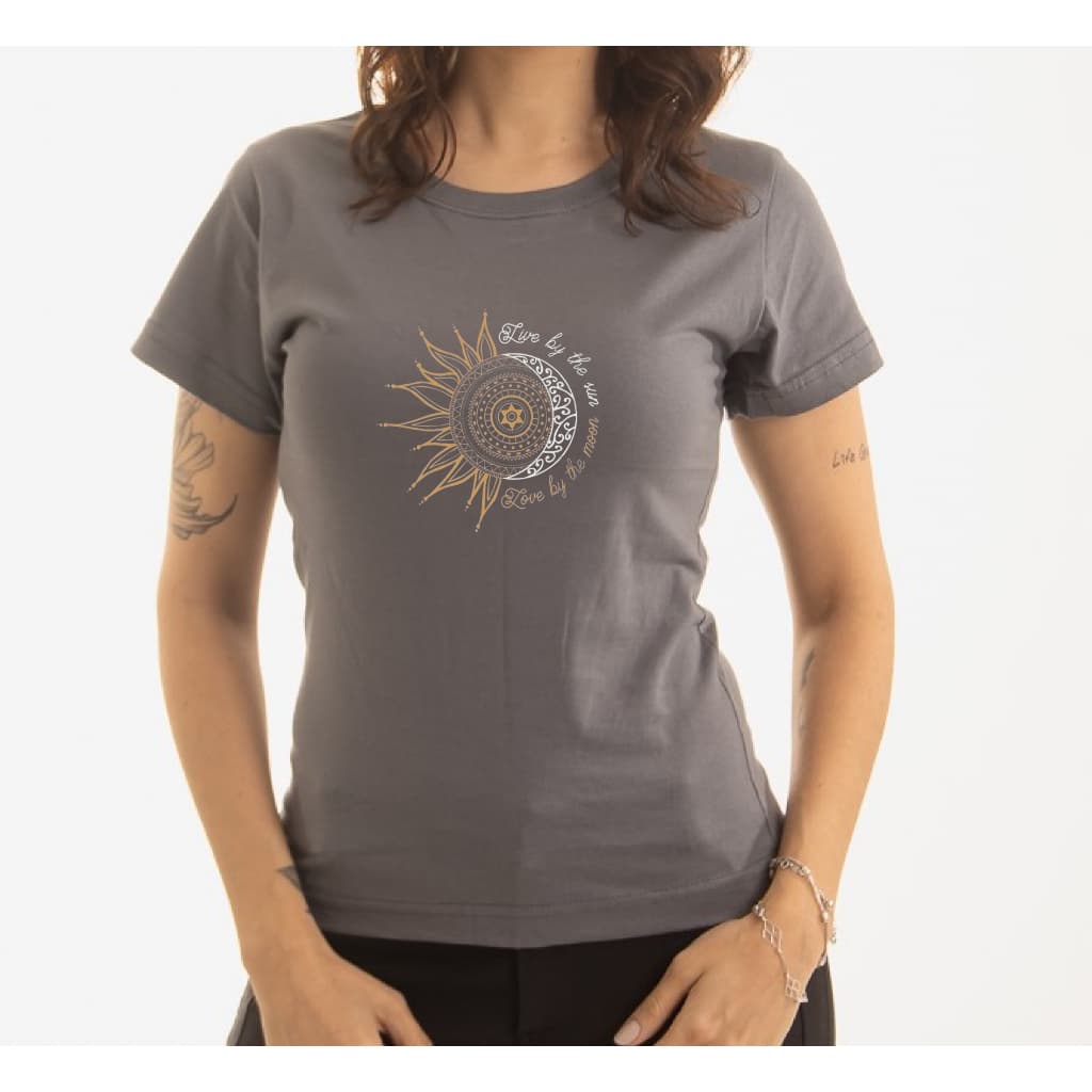 Camiseta Baby Look Lançamento Lua e Sol Tecido de Alta Qualidade 100% Algodão