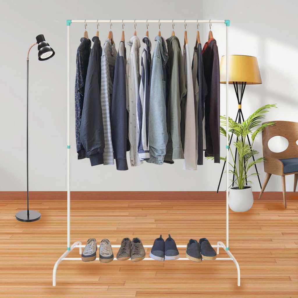 Arara Roupas Cabideiro Com Sapateira Suporte Guarda Roupas
