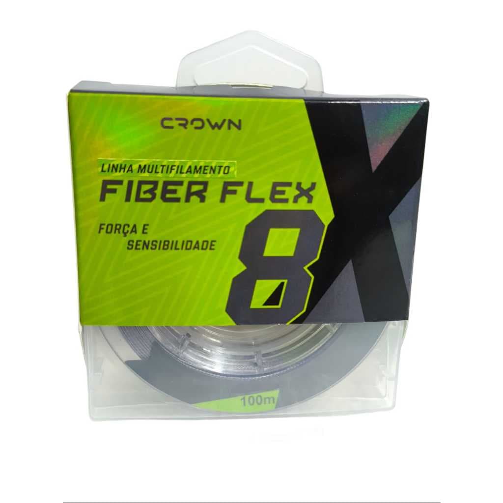 Linha Multifilamento Para Pesca 8x Fios Fiber Flex Crown 0.18 A 0.35mm Resistente Fina 100 Metros