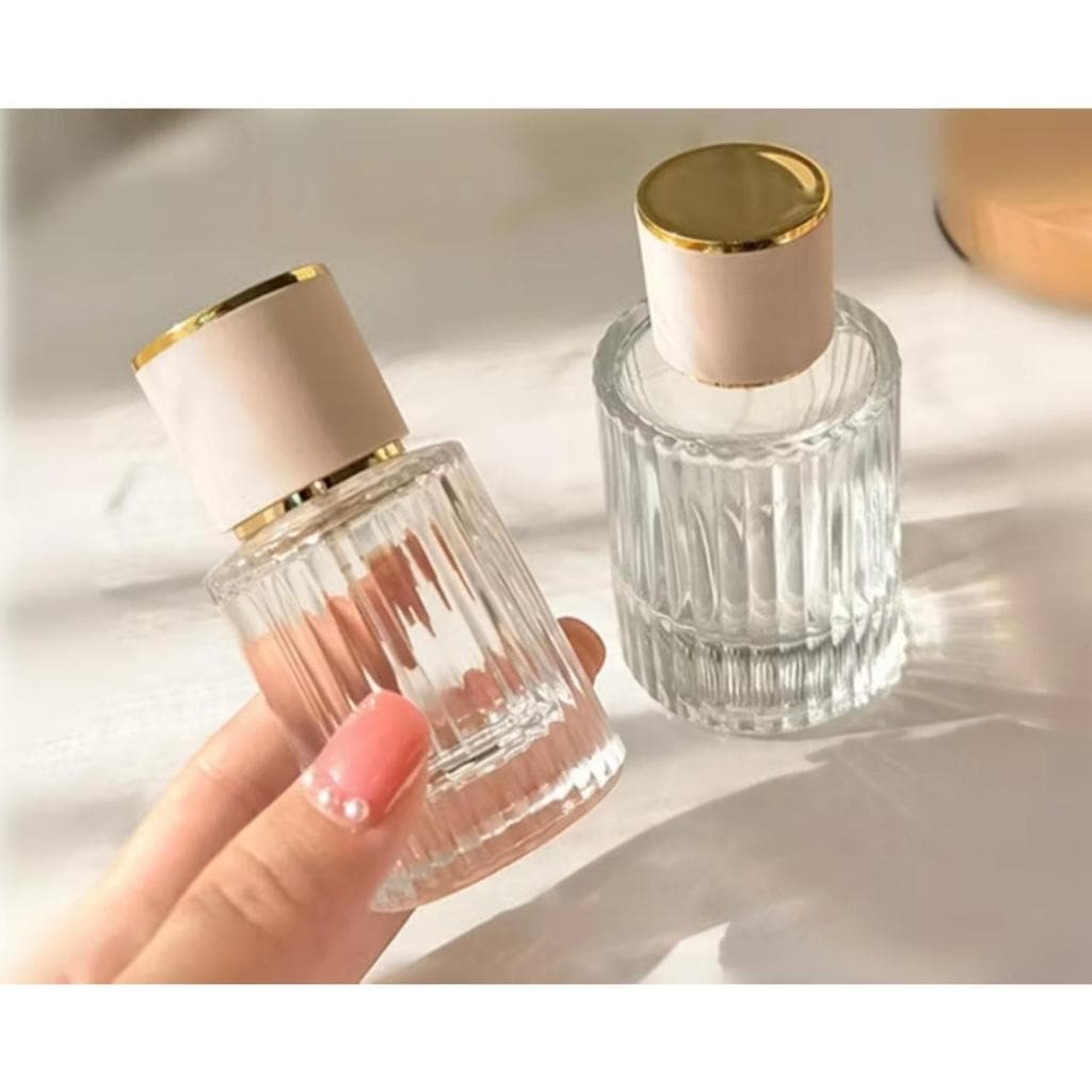 Porta Perfume Luxo 30ml c/ Tampa Branca/Dourada - ( 3UNIDADE)