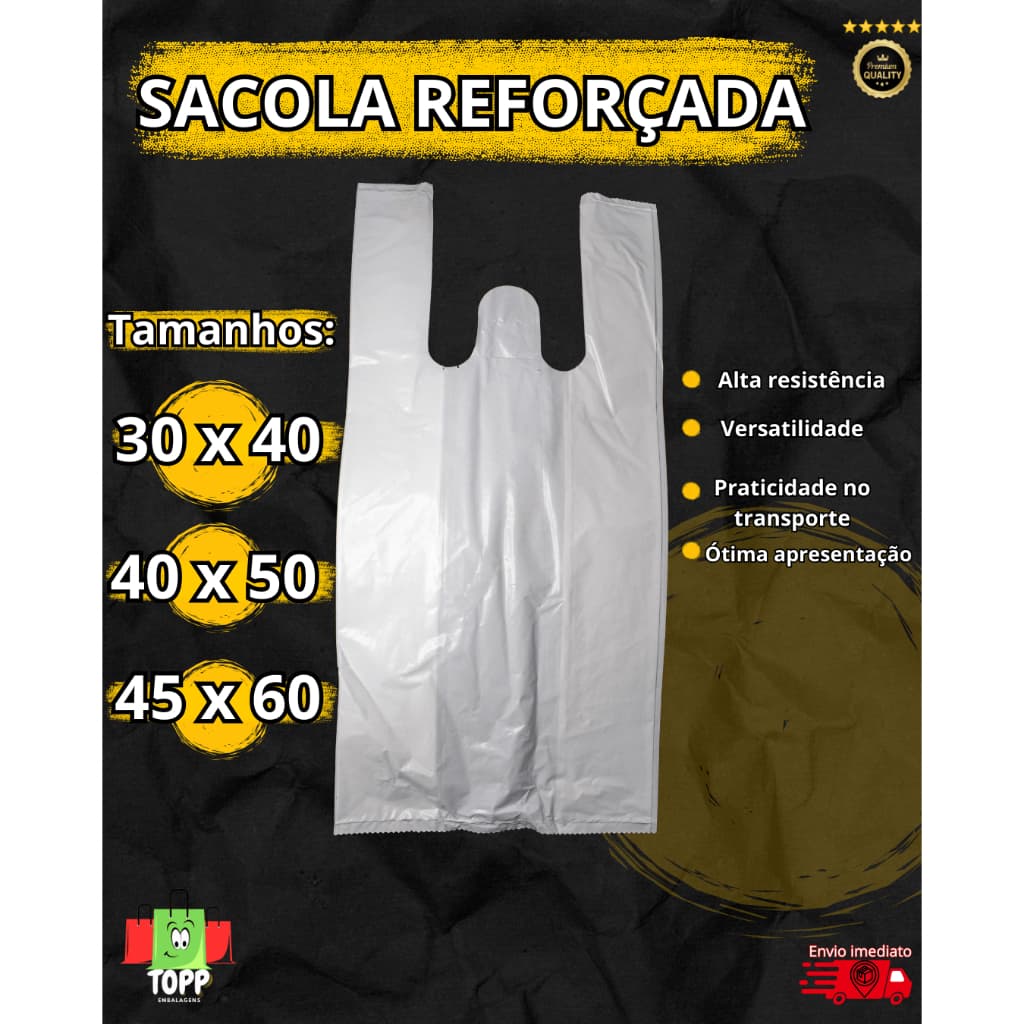SACOLA PLASTICA RESISTENTE - 30X40 , 40X50 , 45X60
