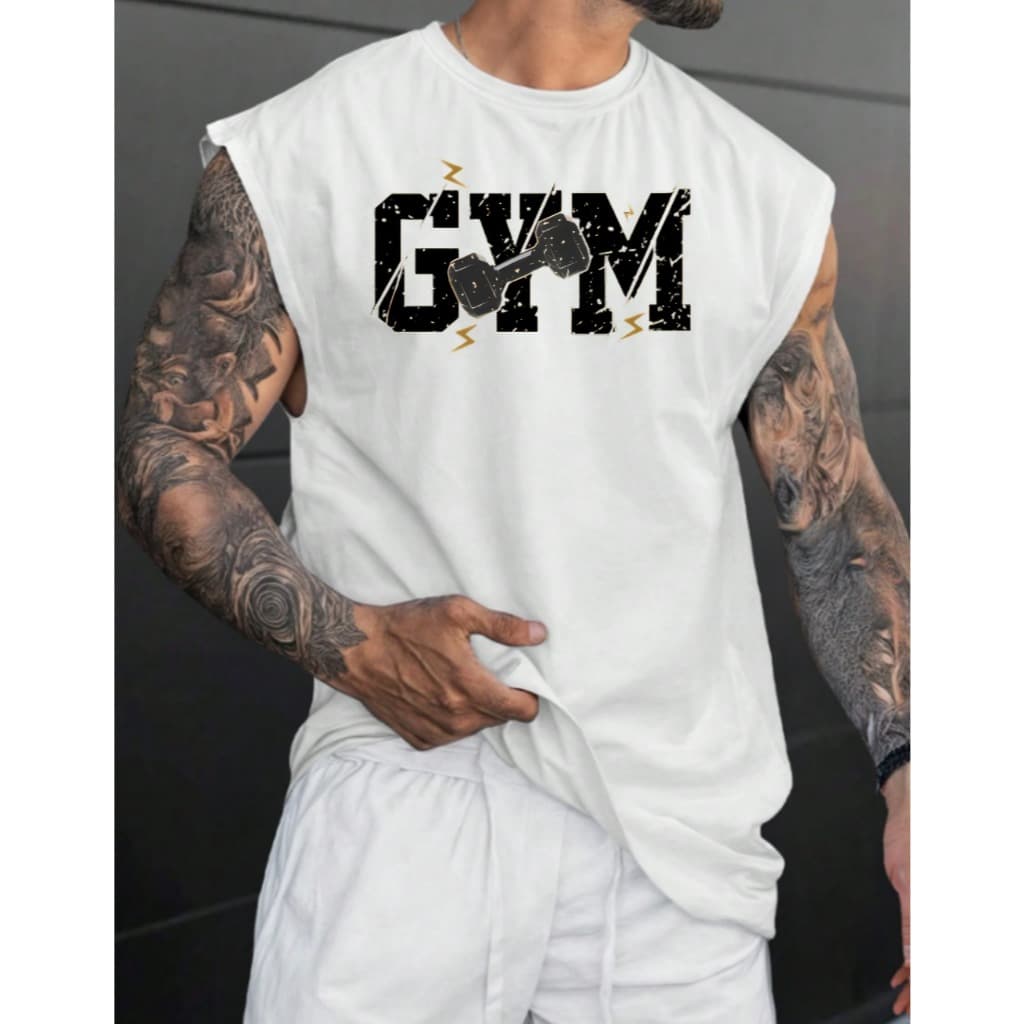 Camiseta Regata Oversized Masculina Básica Gym Maromba Academia Larga Moda Masculina Algodão
