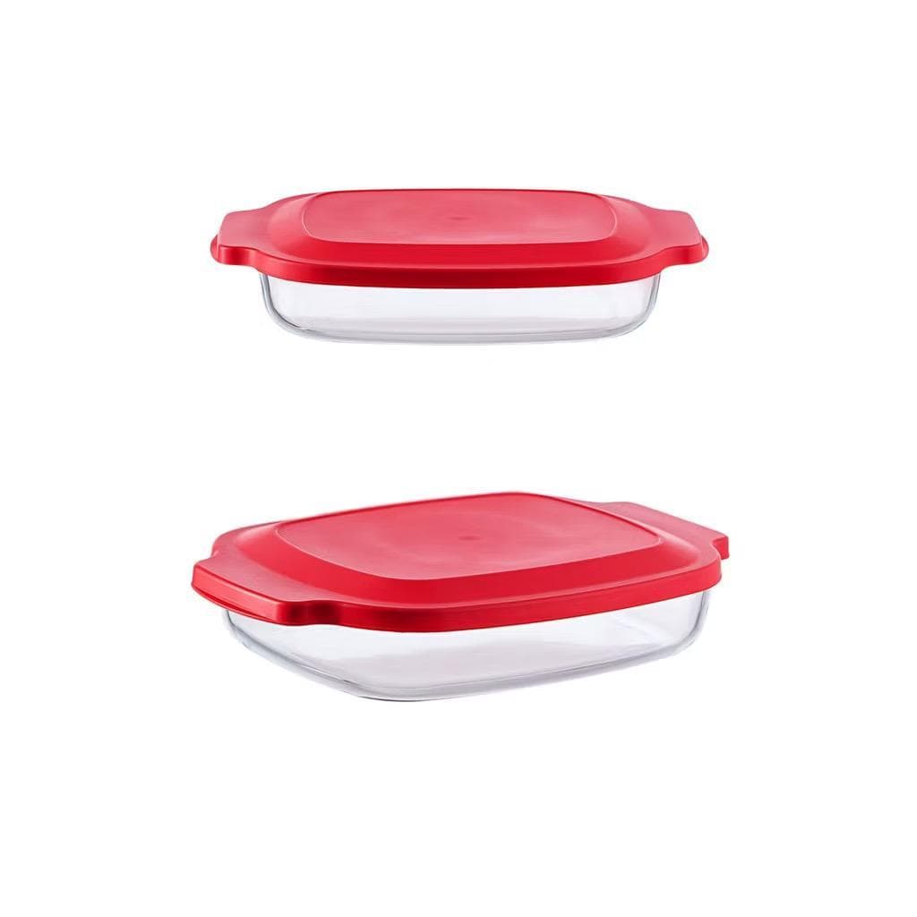 Travessas de Vidro Diamond com Tampa – 2000ml e 2700ml | Beleza, Versatilidade e Resistência