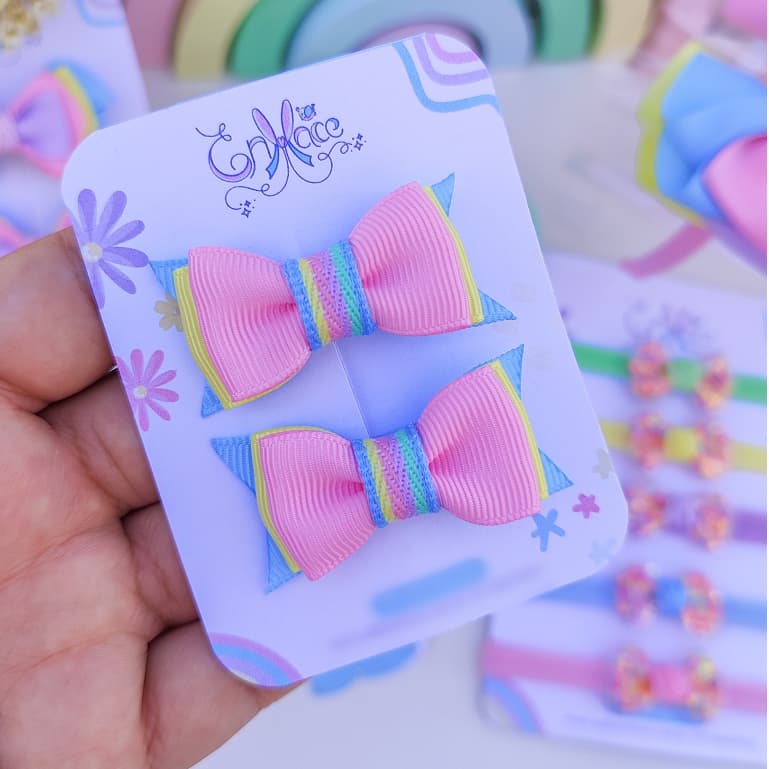 Parzinho candy colors de mini presilhas baby bico de pato 100% encapado acessórios infantil menina