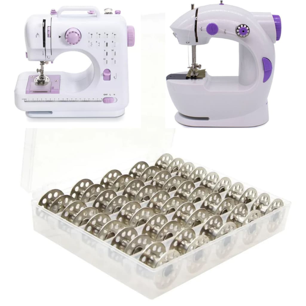 Kit Com 25 Bobinas Carretilha Para Mini Maquina de Costura + Estojo