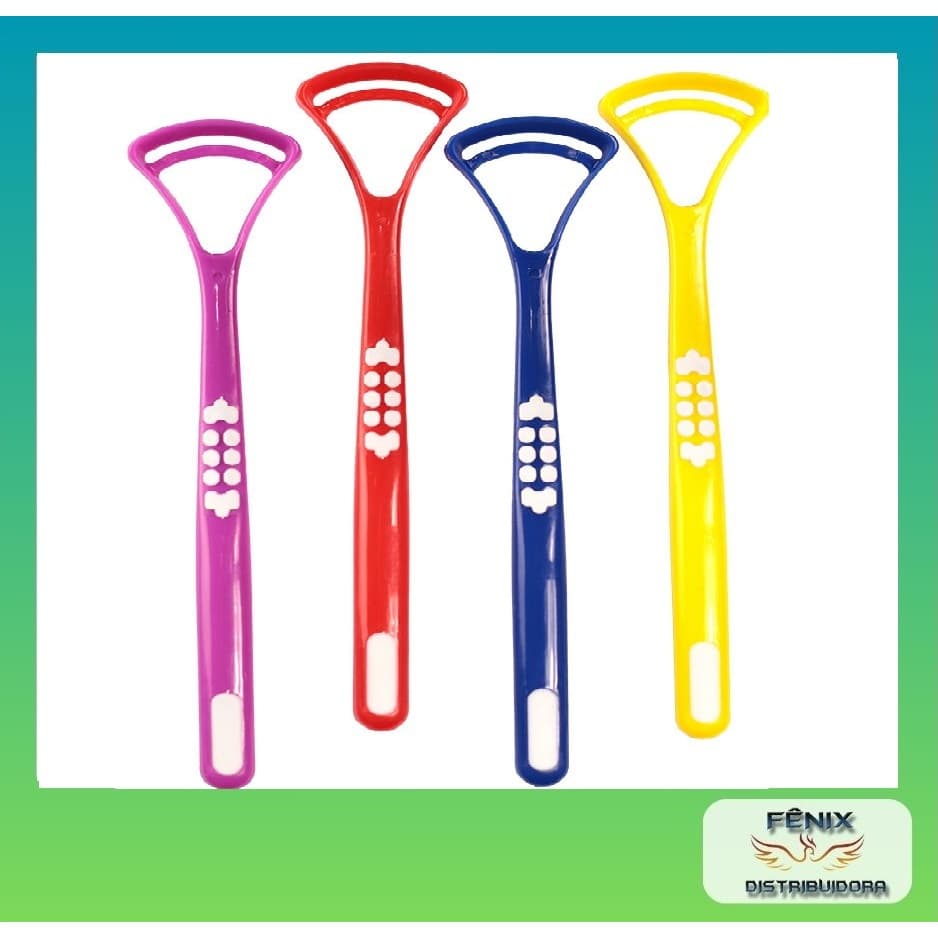 Raspador/higienizador/escova para limpeza de lingua linha profissional green dental.