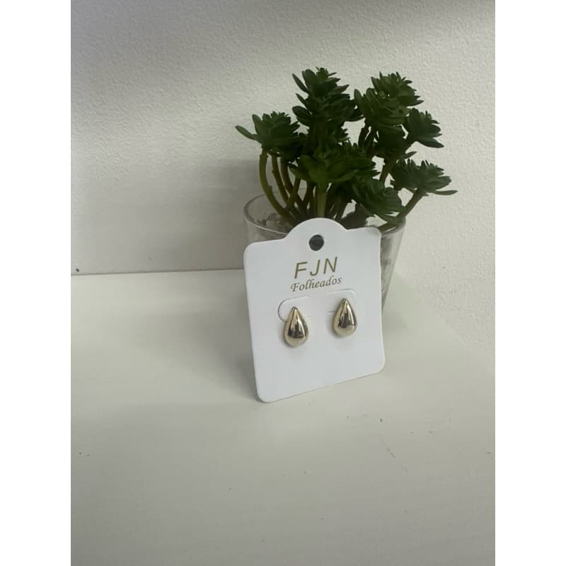 Brinco Feminino gota D’ água liso folhado elegante  - semijoias acessórios - antialérgico