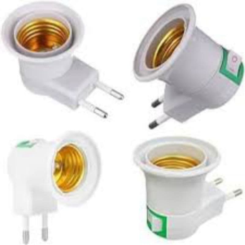 kit 4 soquete bocal  E27 com tomada adaptador para lâmpada bivolt porta lâmpada botão liga desliga