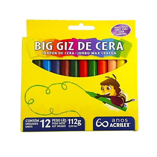 Big Giz de Cera 12 Cores Acrilex