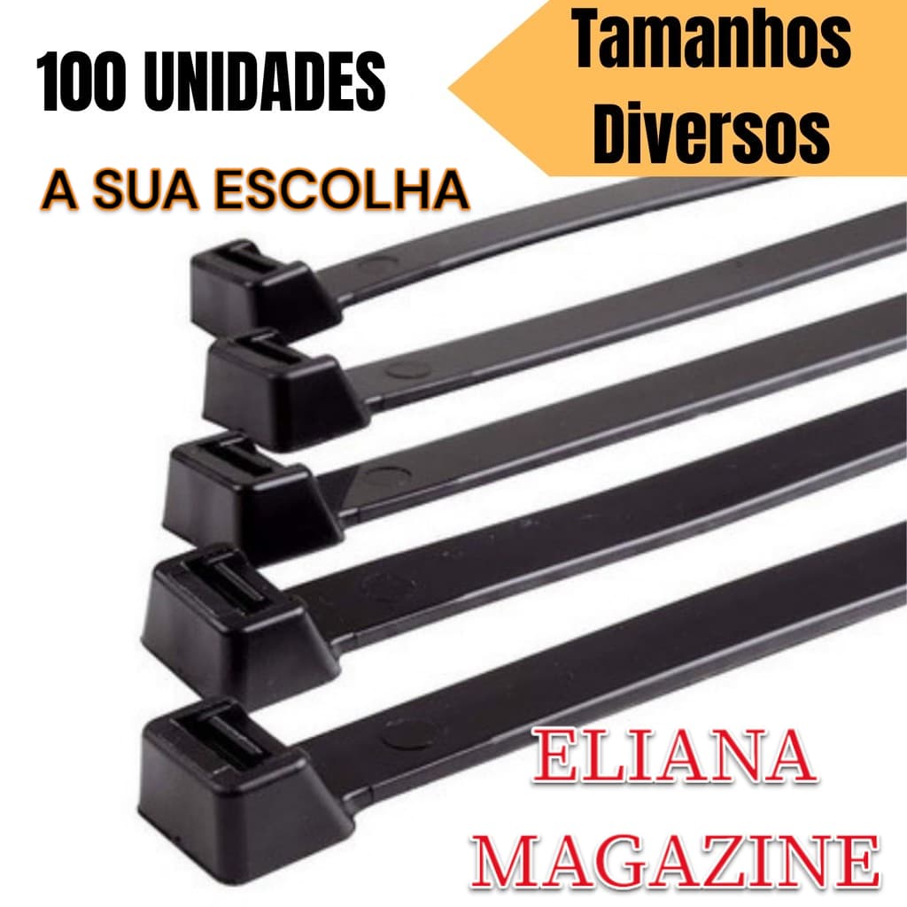 100 UNIDADES CINTA PLÁSTICA/ABRAÇADEIRA/ENFORCA GATO/FITA HELLERMAN VARIOS TAMANHOS