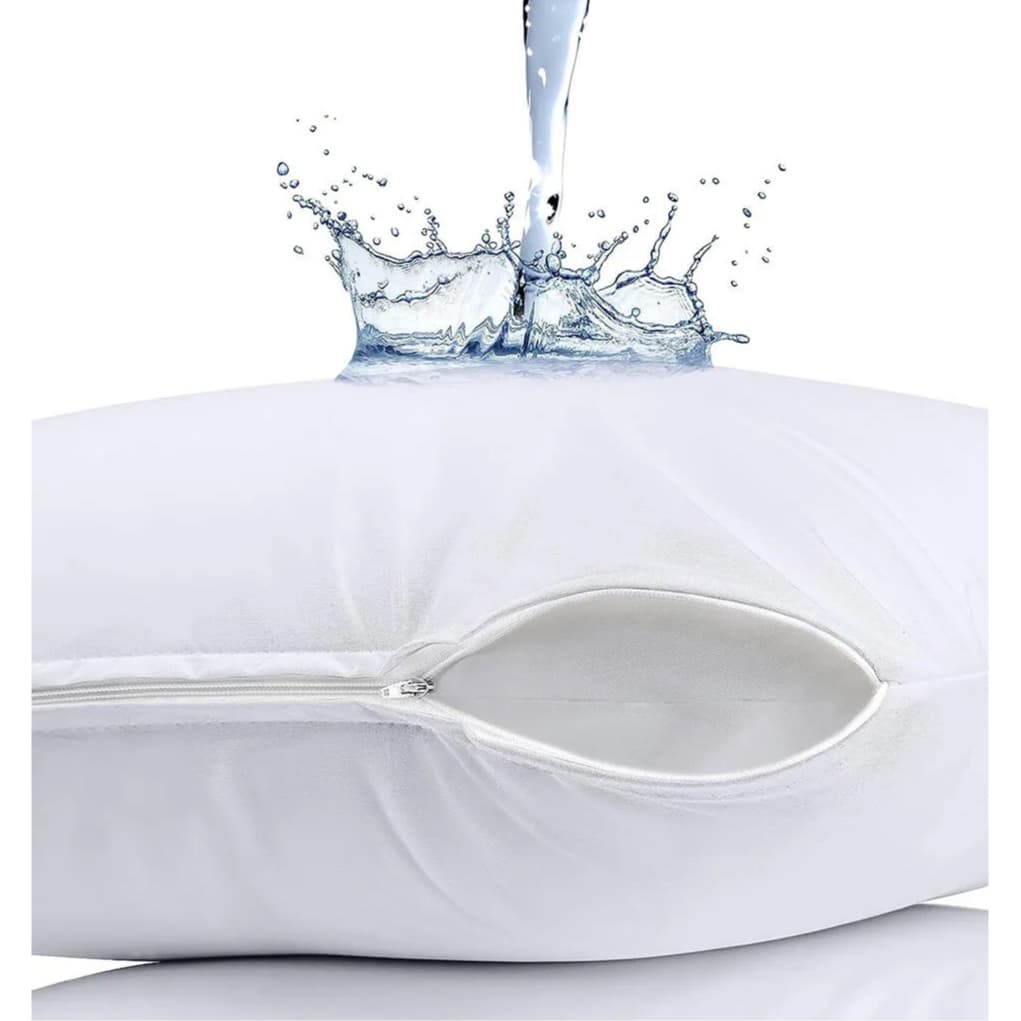 Kit Capa Impermeável Para Travesseiro Anti Ácaro Estilo Fronha Como Zíper 70cm x 50cm