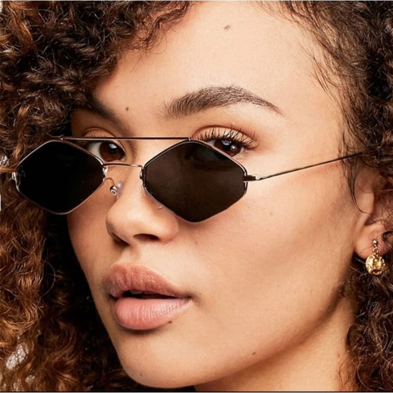 Óculos sol feminino estilo diamante Vintage moda verão