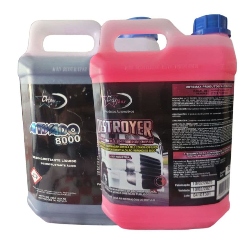 Kit Lava Rápido Solupan Rosa 5L + Limpa Baú Ativado 8000 5L Azul - Ortemax