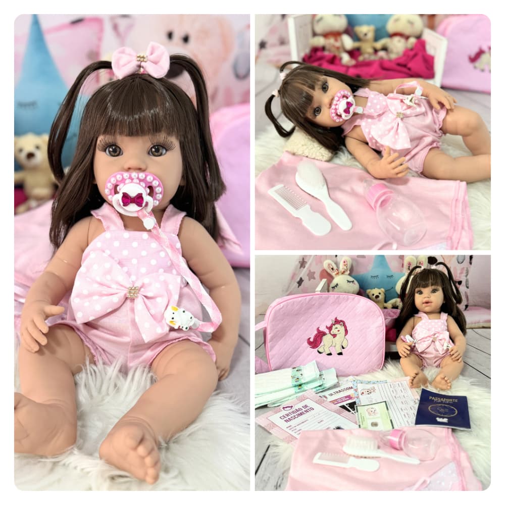 Bebê Reborn Realista Pode Molhar Siliconada Com Acessórios