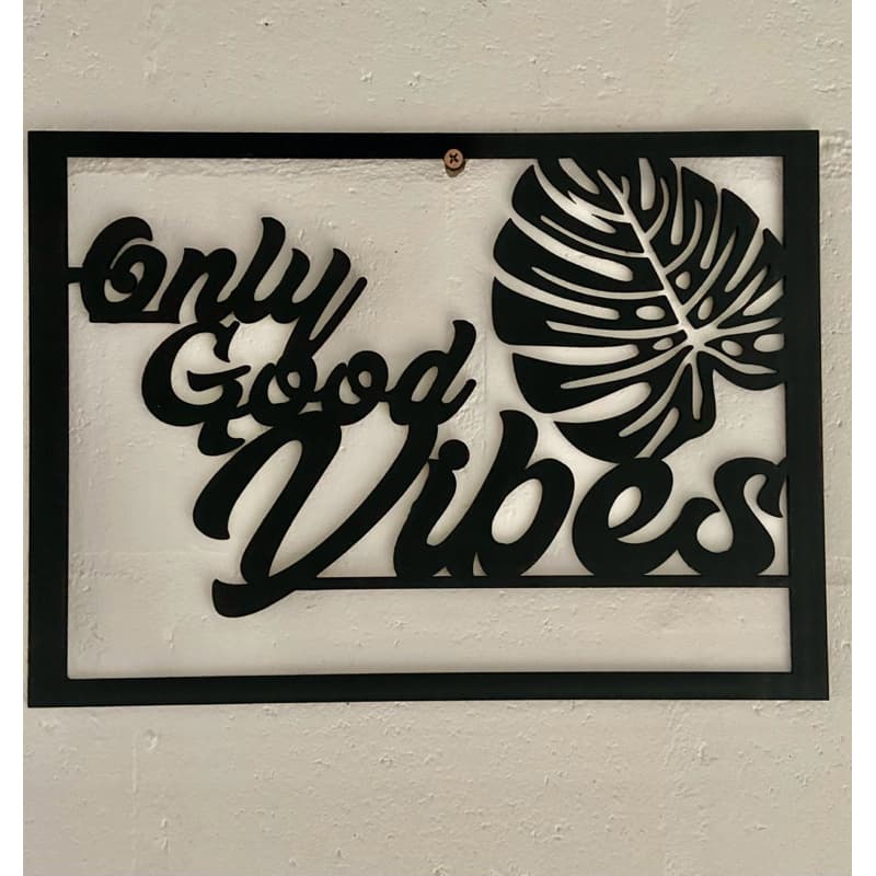 Aplique painel colar com dupla face parede only good vibes para casa restaurante quarto decoração praiana
