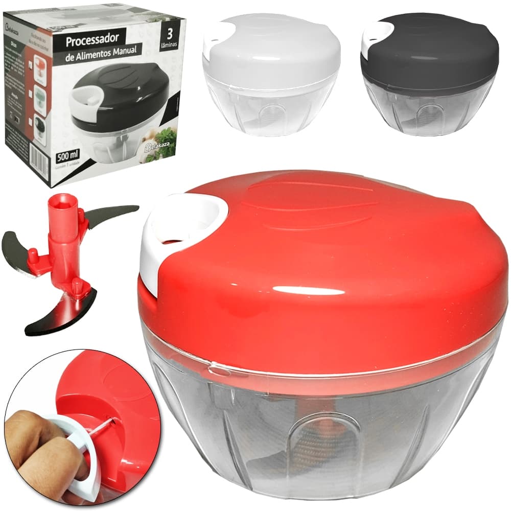 Multi Processador de Alimentos Manual Premium 3 Lâminas Inox