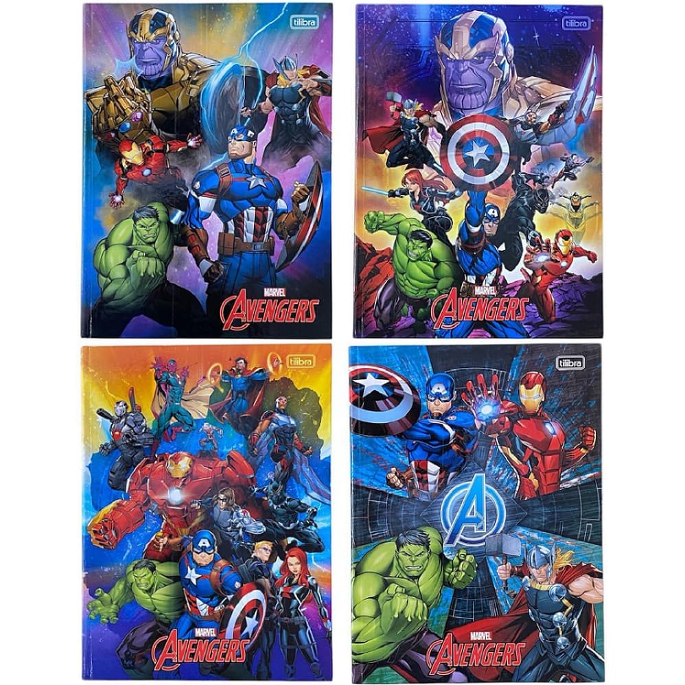 Caderno Tilibra Avengers Marvel Brochura Capa Dura Grande (20x27,5 cm)